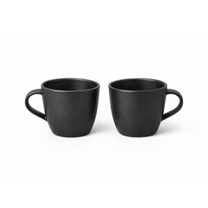 Sheldon Ceramics Stoneware Coffee Mugs Set of 2 Matte‎ Black Rustic Cups